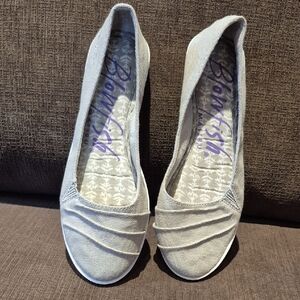 Blowfish Light Gray Canvas Flats